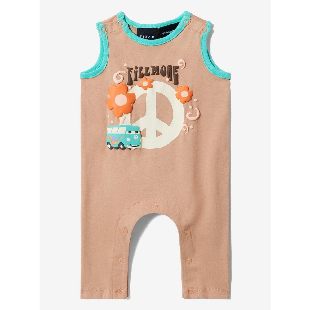 New Pixar Car Fillmore Baby Romper with Peace Sign and Van, Size 12 Months